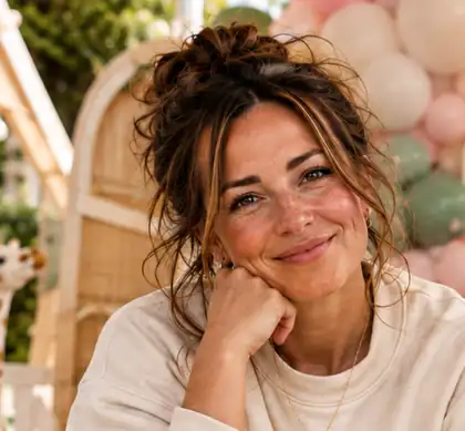 Mia, founder of Little Wild Jersey, at a softly styled children's party